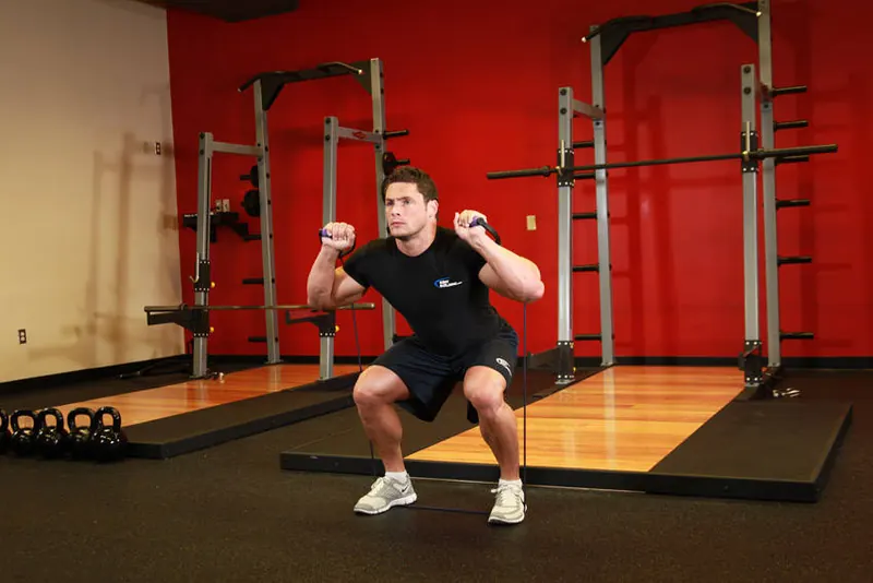 Squats - With Bands: end position