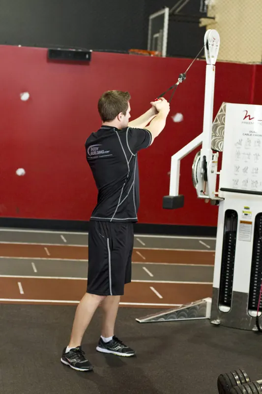 Standing Cable Wood Chop: starting position