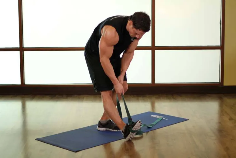 Standing Hamstring and Calf Stretch: end position
