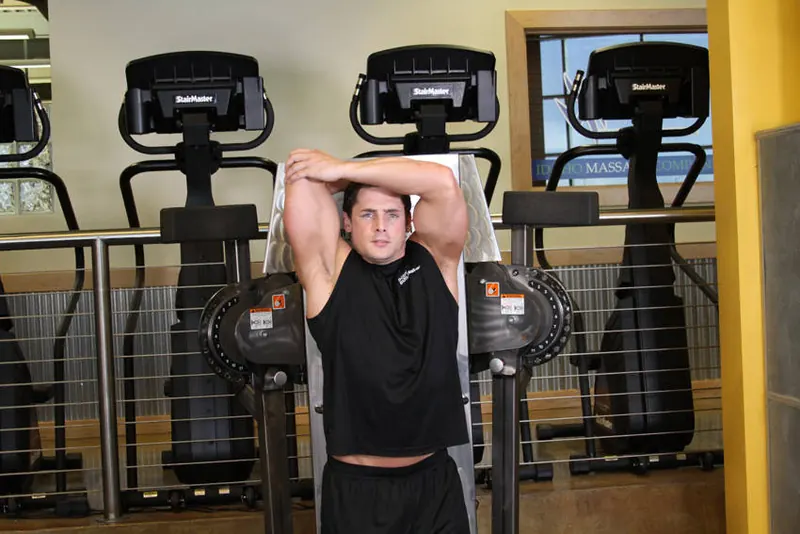 Standing Low-Pulley One-Arm Triceps Extension: starting position