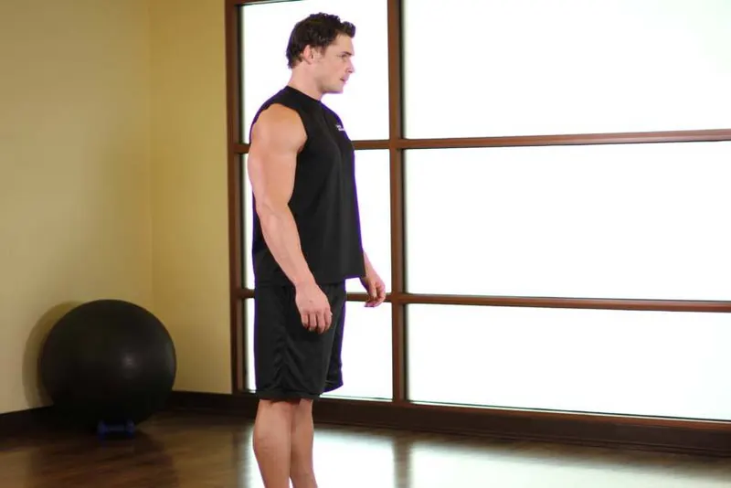 Standing Pelvic Tilt: starting position