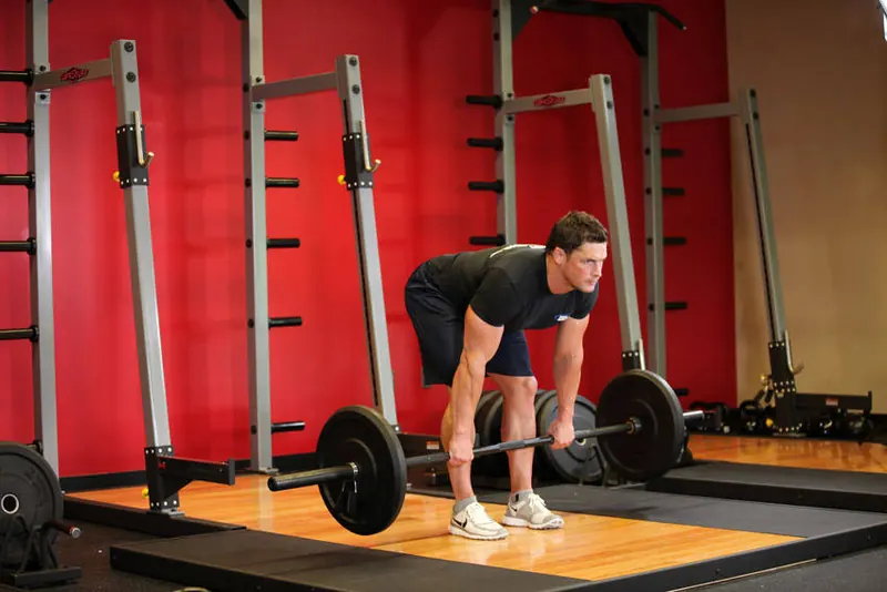 Stiff-Legged Barbell Deadlift: starting position