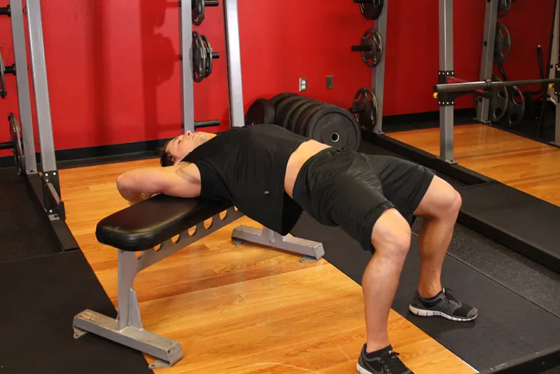 Straight-Arm Dumbbell Pullover: end position