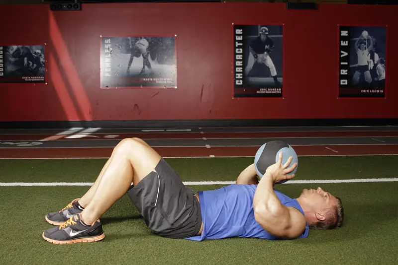 Supine Chest Throw: starting position