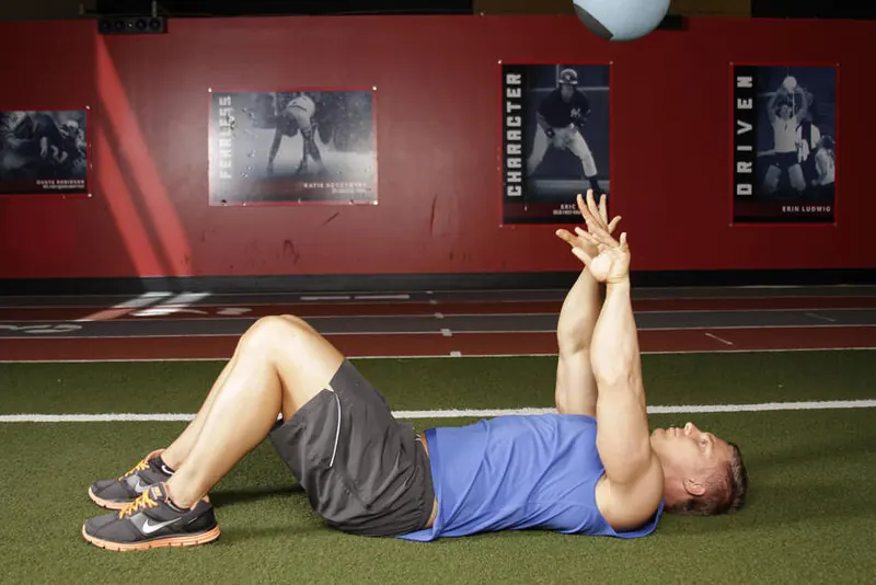 Supine Chest Throw: end position