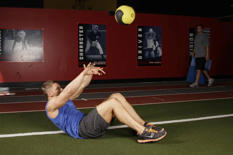 Supine Two-Arm Overhead Throw: end position
