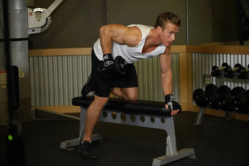 Tricep Dumbbell Kickback: end position