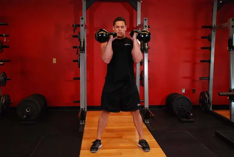 Two-Arm Kettlebell Clean: end position