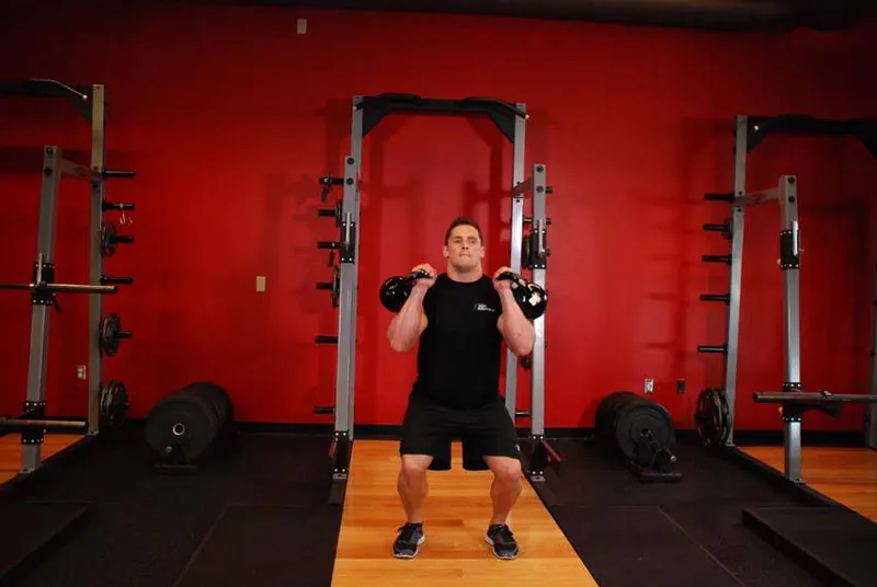 Two-Arm Kettlebell Jerk: starting position
