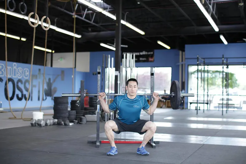 Weighted Jump Squat: end position