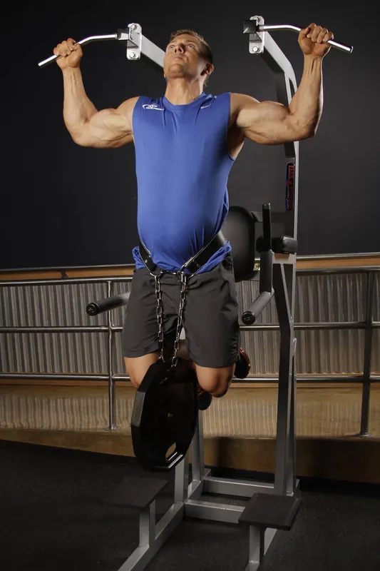 Weighted Pull Ups: end position