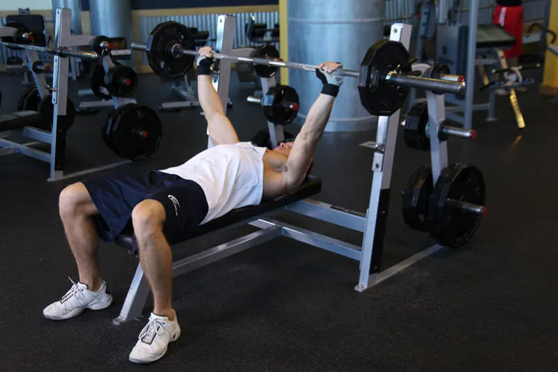 Wide-Grip Barbell Bench Press: starting position