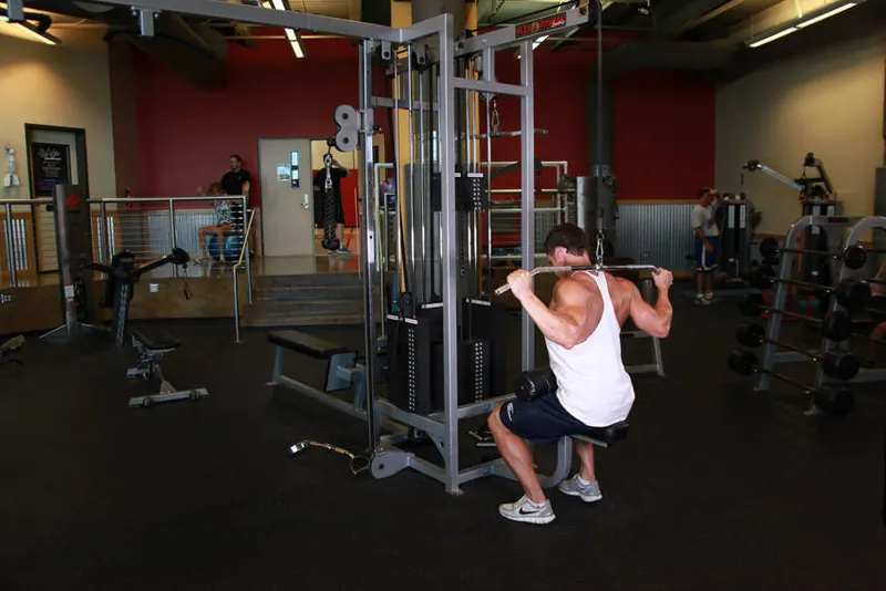 Wide-Grip Pulldown Behind The Neck: starting position