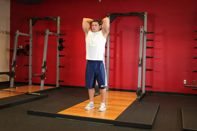 Overhead Triceps Extension: end position